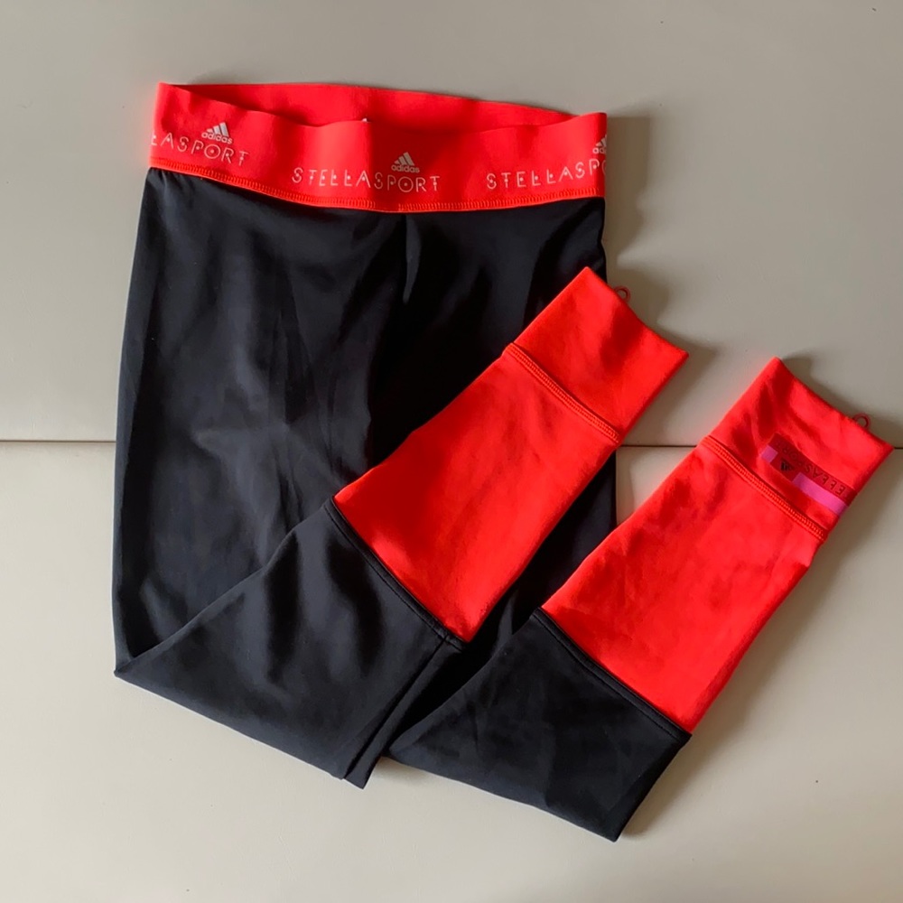 Stellasport for Adidas neon coral leggings size S